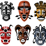 Африканская маска из папье-маше